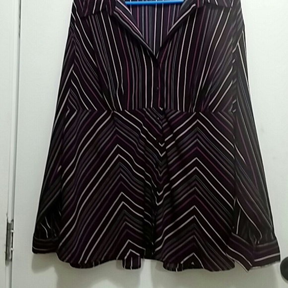 Size 22/24 long sleeve empire waist striped blouse - Picture 4 of 7